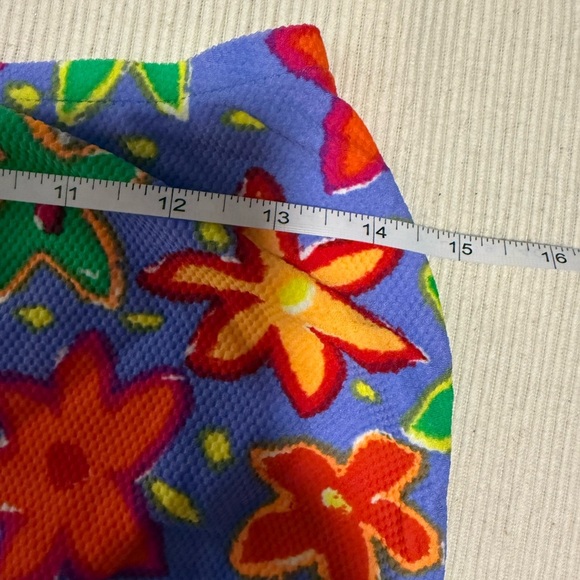 Red and Purple One Piece Swimsuit with Cover up Skirt - Picture 4 of 11